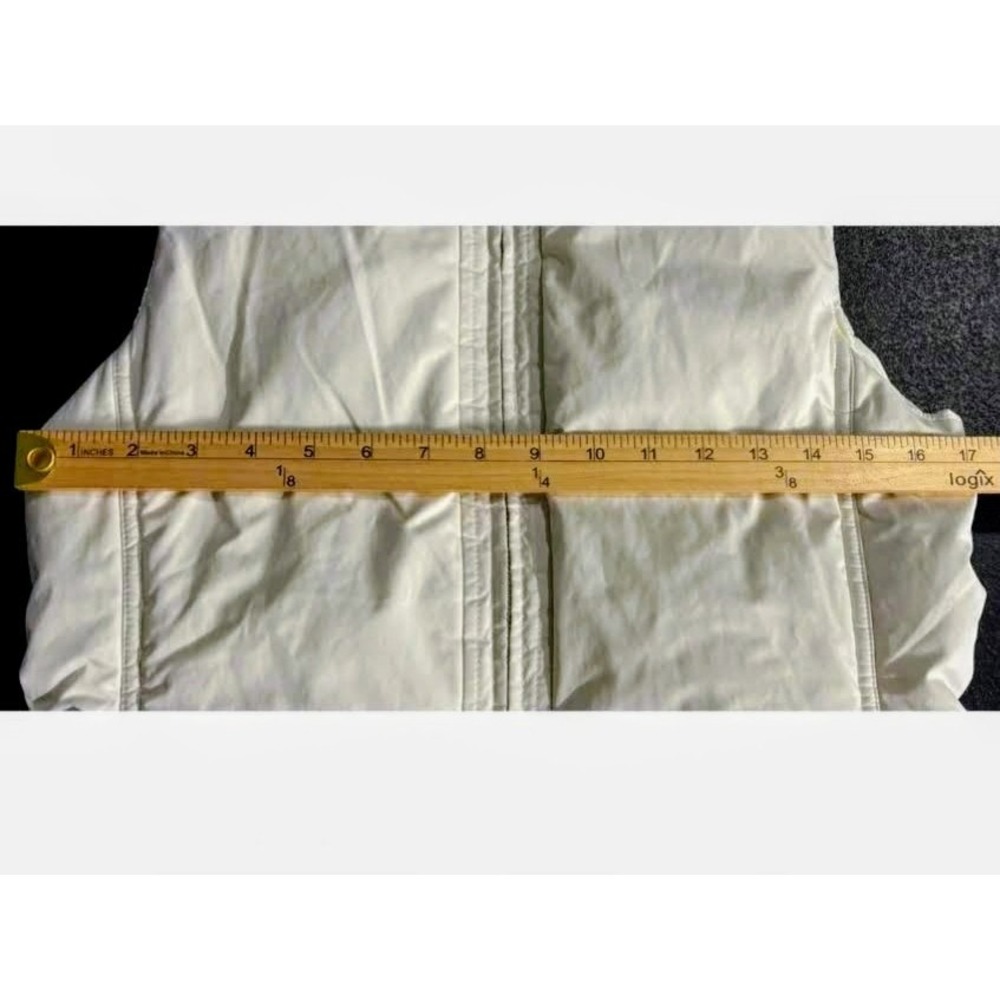 Banana Republic Womens Cream Puffer Vest Sherpa Collar Back Cinch Small - Picture 9 of 10